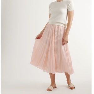 Quince Chiffon Pleated Midi Skirt, Soft Pink, Large